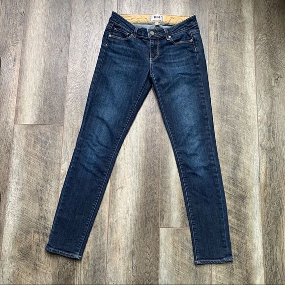 Paige Denim Skyline Ankle Peg Jeans Medium Dark Wash Mid-Rise Size 25 - Picture 2 of 10
